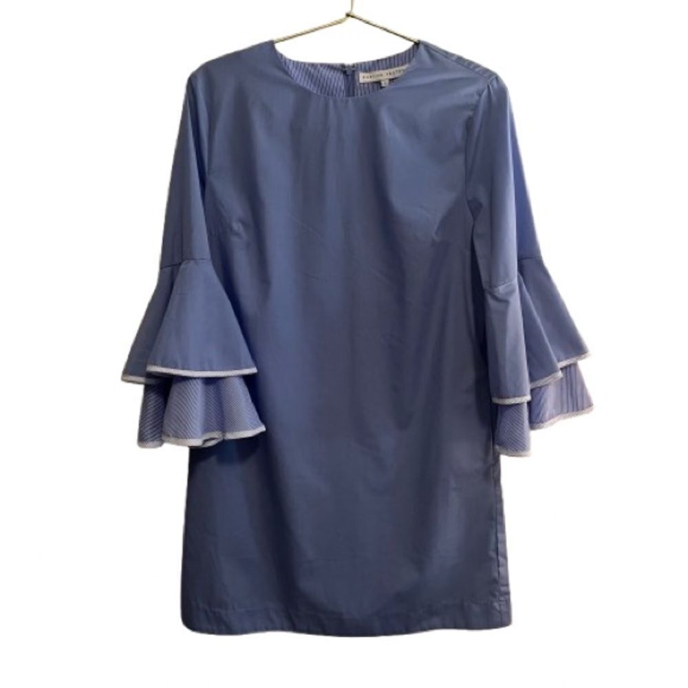 English Factory Bell Sleeve Ruffled Tiered Sheath Dress